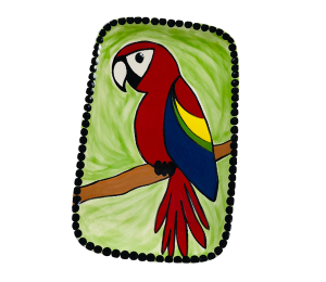 Tustin Scarlet Macaw Plate