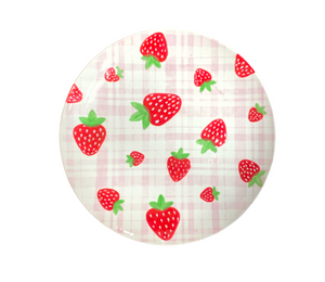 Tustin Strawberry Plaid Plate